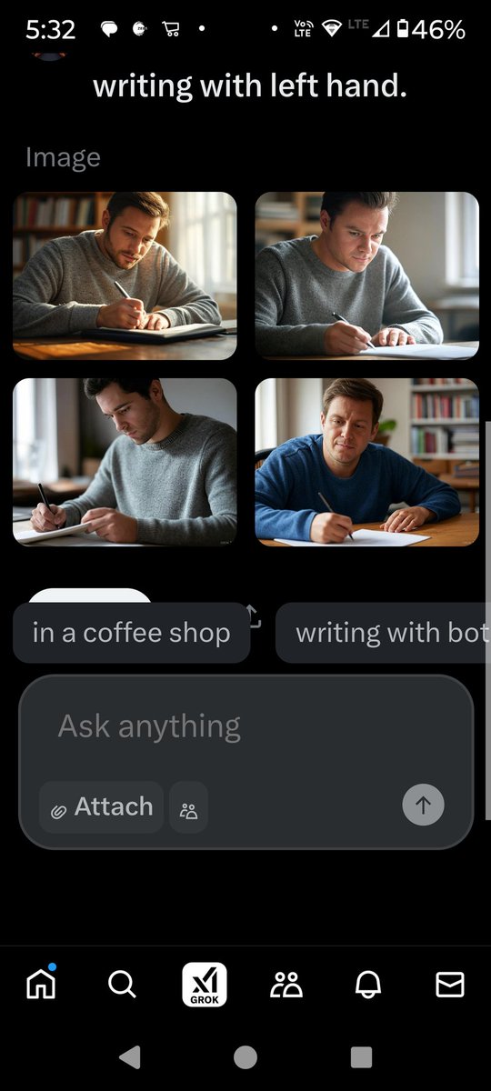 Iamvineet33881's tweet image. During the AI summit modi ji spoke about the AI limitation.
Here is the example. If I ask AI to generate a picture of man writing with his left hand.
AI always generates the picture of a man holding a pen in right hand.
Isn't it 🤔 try at your side and share.
#DeepSeekR1