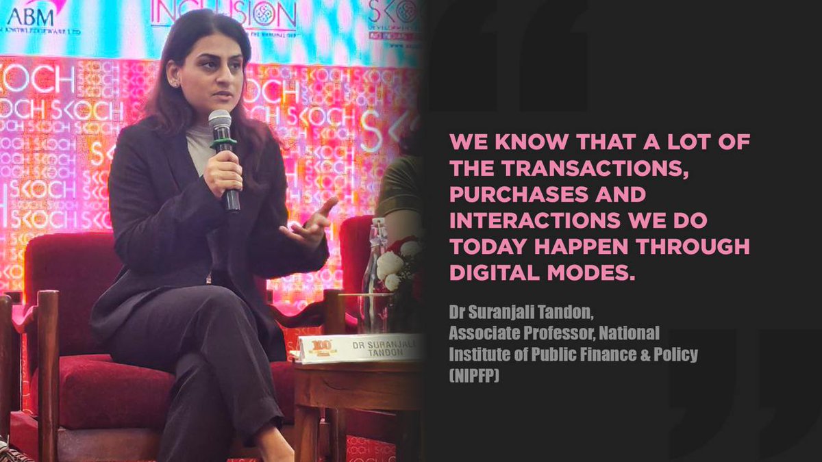 "The biggest challenge that we face now is to quantify the digital economy."- Dr <a href="/TandonSuranjali/">Suranjali Tandon</a>, Associate Professor, National Institute of Public Finance &amp; Policy (NIPFP) speaking live at 100th #SKOCHSummit - Govt Efficiency &amp; Digital Economy
#SKOCH100