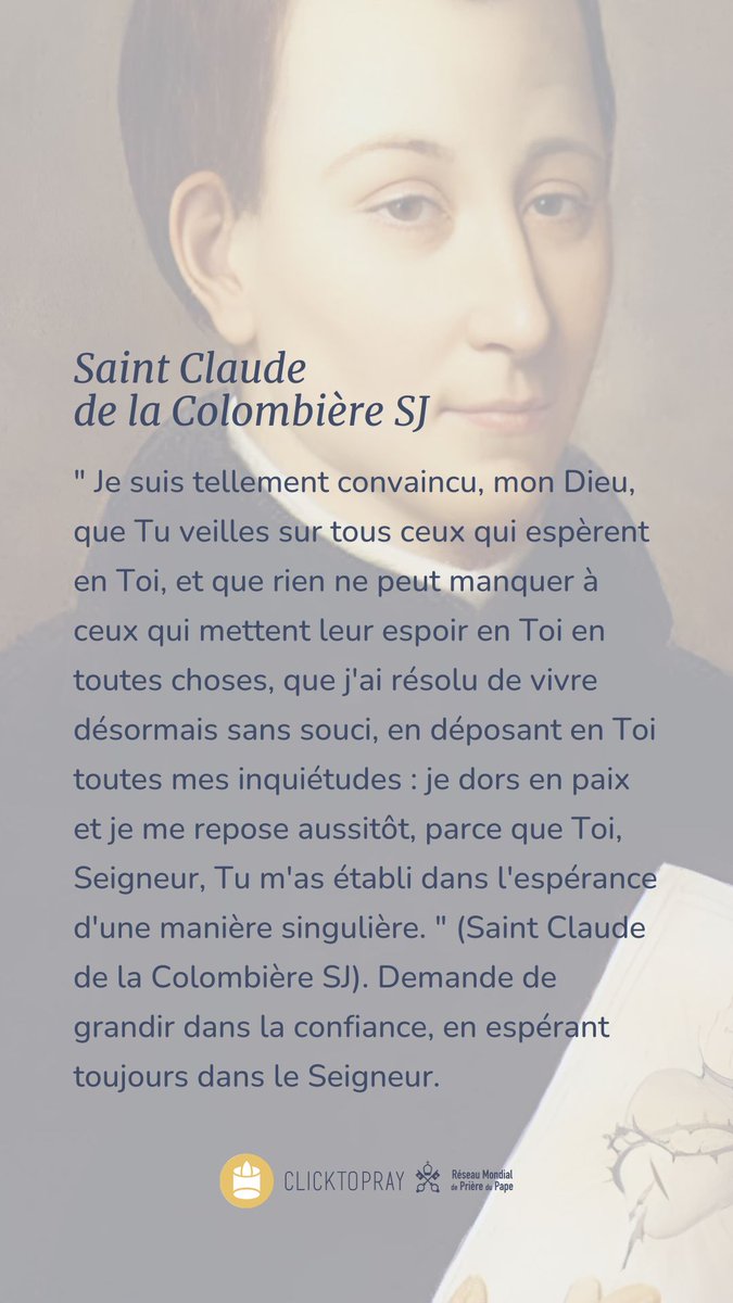 clicktopray_fr's tweet photo. 🙏Demande de grandir dans la confiance, en espérant toujours dans le Seigneur.

#350ans #JubiléduCœurdeJésus https://t.co/NKNtwoO7tL