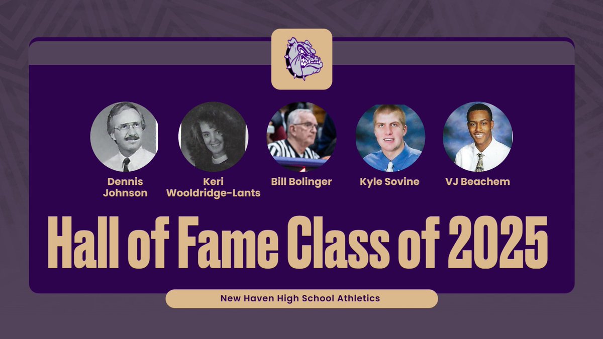 Join New Haven Athletics in inducting the Hall of Fame Class of 2025!

Hall of Fame Game
New Haven Boys Basketball vs. Heritage 
2/21/2025

Each day leading up to the basketball game. New Haven Athletics will take a glimpse into this years Hall of Fame class!
