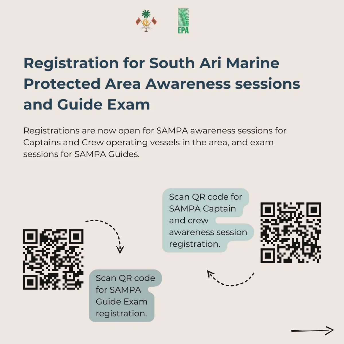pcamaldives's tweet photo. Registrations are now open for SAMPA Crew awareness sessions and SAMPA Guide Exam. 

Go through our study materials to prepare tourself for the exam. For more information, reach out to our hotline (7448300 / 3018371). https://t.co/RL8XvWr19L