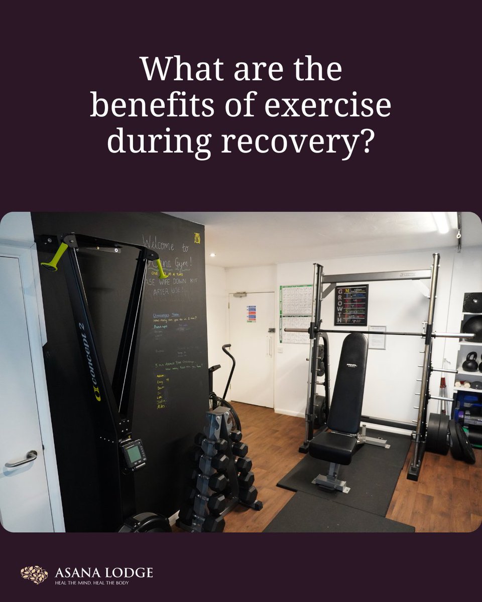 AsanaLodge's tweet photo. Regular exercise is a powerful tool during your recovery journey! It helps reduce cravings, relieve stress and boost overall wellbeing💪

Our facilities include a full gym to support help you build a healthy routine!💙

View more of our facilities here - https://t.co/IykcdLLpfO https://t.co/Gyu0x2RE5y