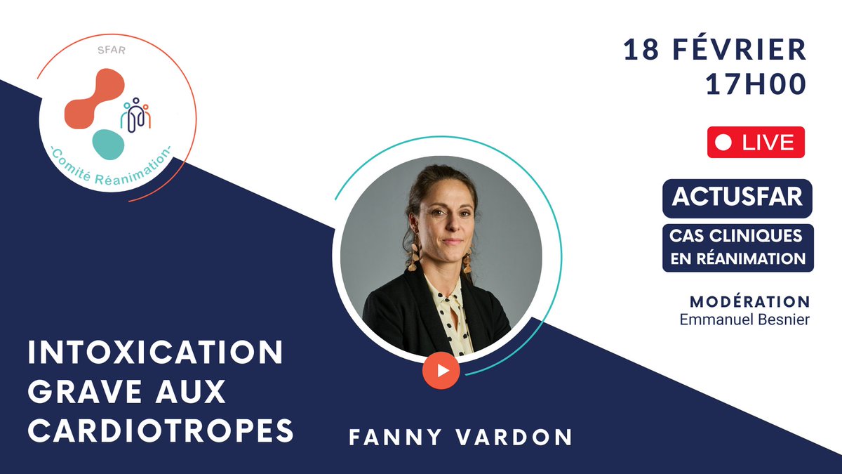 SFAR Anesthésie Réanimation (@sfar_org) on Twitter photo 🕛 Le 18.02.25 à 17h ➡️ Retrouvez le comité réanimation pour ce 5eme épisode avec le thème "Intoxication grave aux cardiotropes". Rdv en live sur notre chaine YouTube !
<a href="/AJARFrance/">AJAR France 🇫🇷</a> <a href="/SNJeunesAR/">Syndicat National des Jeunes Anesth-Réa</a> <a href="/SNPHARE/">SNPHARE</a> <a href="/SyndicatSnarf/">SNARF</a> <a href="/jeunesMIR/">ANJMIR</a> <a href="/contactfnir/">Fédération Nationale des Infirmiers de Réanimation</a> <a href="/cnear_fr/">CNEAR Anesthésie Réanimation</a> <a href="/SNIA75/">SNIA : Syndicat Nal des #IADE</a> <a href="/RangueilAR/">Fanny Vardon</a> 🕛 Le 18.02.25 à 17h ➡️ Retrouvez le comité réanimation pour ce 5eme épisode avec le thème "Intoxication grave aux cardiotropes". Rdv en live sur notre chaine YouTube !
<a href="/AJARFrance/">AJAR France 🇫🇷</a> <a href="/SNJeunesAR/">Syndicat National des Jeunes Anesth-Réa</a> <a href="/SNPHARE/">SNPHARE</a> <a href="/SyndicatSnarf/">SNARF</a> <a href="/jeunesMIR/">ANJMIR</a> <a href="/contactfnir/">Fédération Nationale des Infirmiers de Réanimation</a> <a href="/cnear_fr/">CNEAR Anesthésie Réanimation</a> <a href="/SNIA75/">SNIA : Syndicat Nal des #IADE</a> <a href="/RangueilAR/">Fanny Vardon</a>