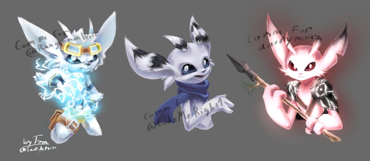 Tsya (@taoriartist) on Twitter photo Ayy look at that! some comms were finally finished!
Spirits for <a href="/RangermonWolf/">Azure Rangermon</a>, <a href="/CodeMeRight1/">CodeMeRight1</a>!
I enjoyed practising some different spirits, love them all! The fur practise was needed
Also i just love how there is two menacing warior spirits, and then just a nice guy in a middle Ayy look at that! some comms were finally finished!
Spirits for <a href="/RangermonWolf/">Azure Rangermon</a>, <a href="/CodeMeRight1/">CodeMeRight1</a>!
I enjoyed practising some different spirits, love them all! The fur practise was needed
Also i just love how there is two menacing warior spirits, and then just a nice guy in a middle