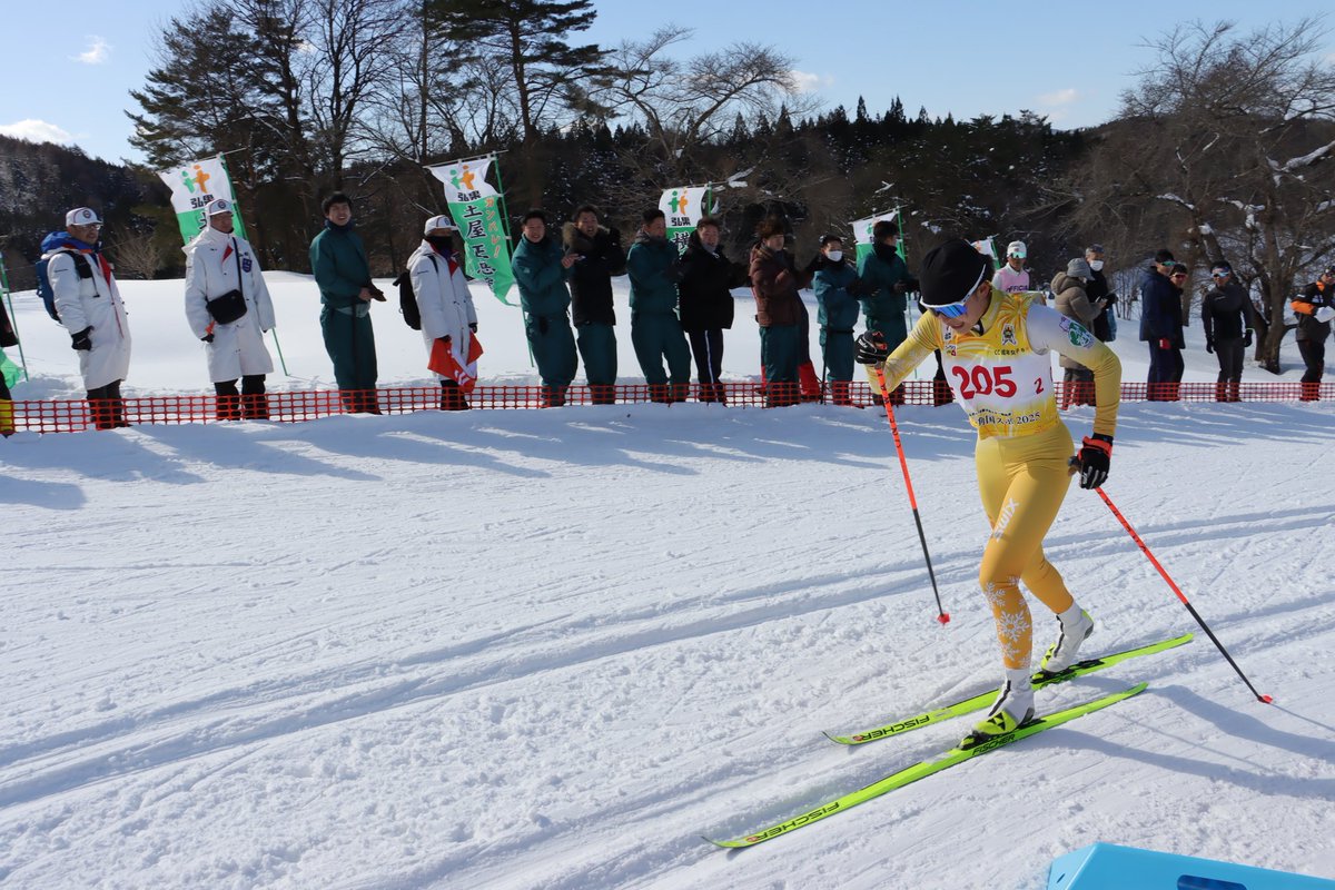 あきた鹿角国スポ2025 のクロスカントリー競技が花輪スキー場にて行