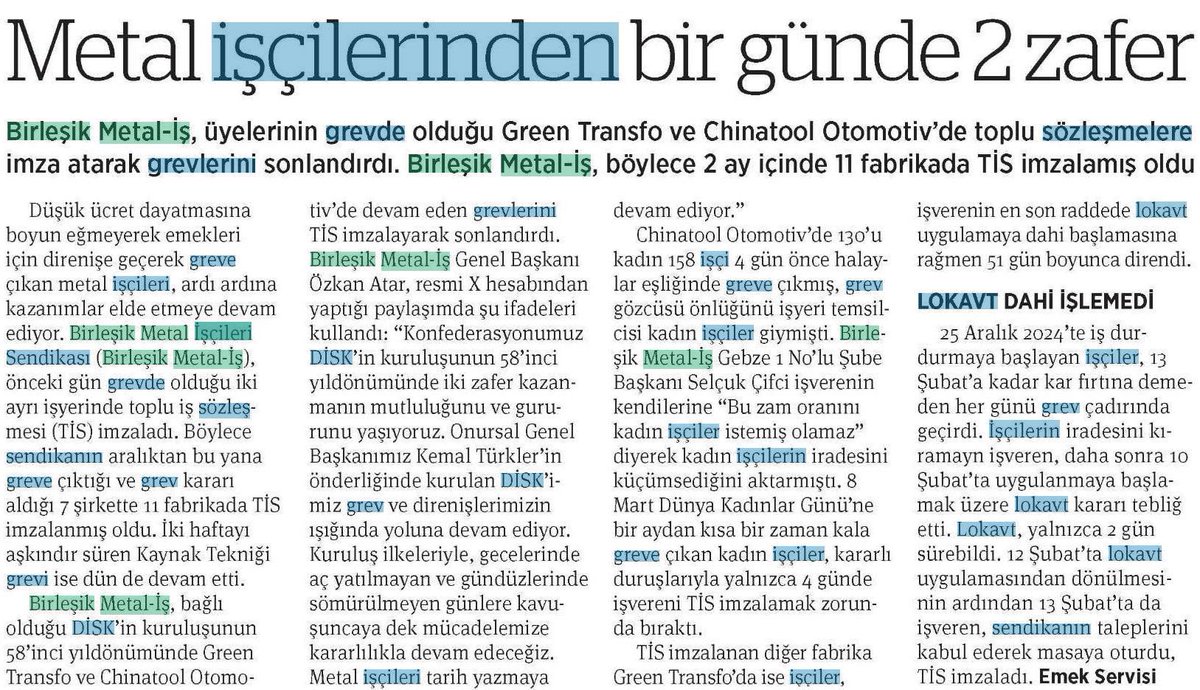 DİSK-Birleşik Metal İş üyesi metal işçilerinden bir günde çifte zafer ✌️✊🔥<a href="/BirGun_Gazetesi/">BirGün Gazetesi</a>