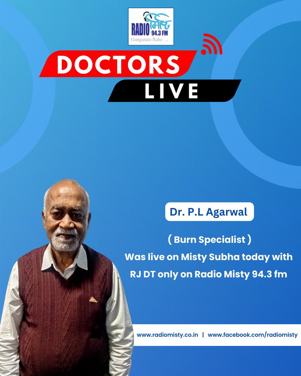 radiomisty943's tweet image. Today’s Doctors live with Dr. P.L Agarwal and RJ DT 🩺⛑️

#doctorlive #doctorsession #healthtips #radiomisty