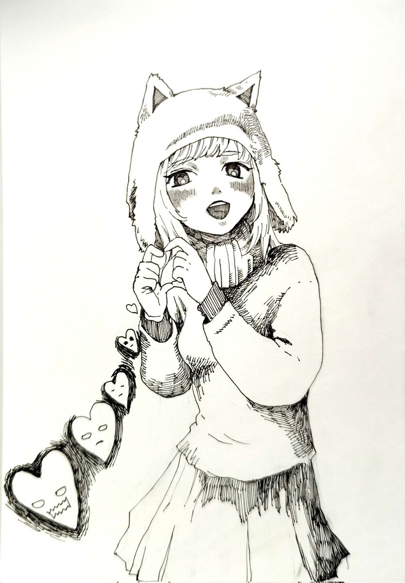 ハッピーバレンタイン
#イラスト #イラストレーター #アナログイラスト #アナログ絵 
#バレンタイン #バレンタインイラスト #バレンタイン2025