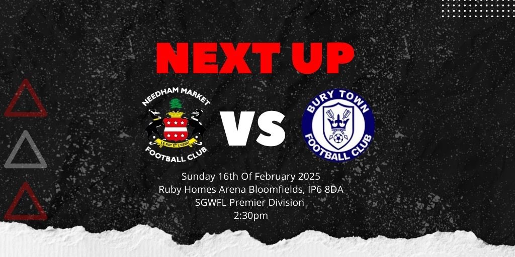 NMFCWomen's tweet image. DEVELOPMENT TEAM HOST BURY 👊

📆   Sunday 16th Of February 2025

🆚   Bury Town CFC

🏟   Ruby Homes Arena Bloomfields, IP6 8DA 

⏱   2:30pm

🏆   SGWFL Premier Division 

#NMFCWomen