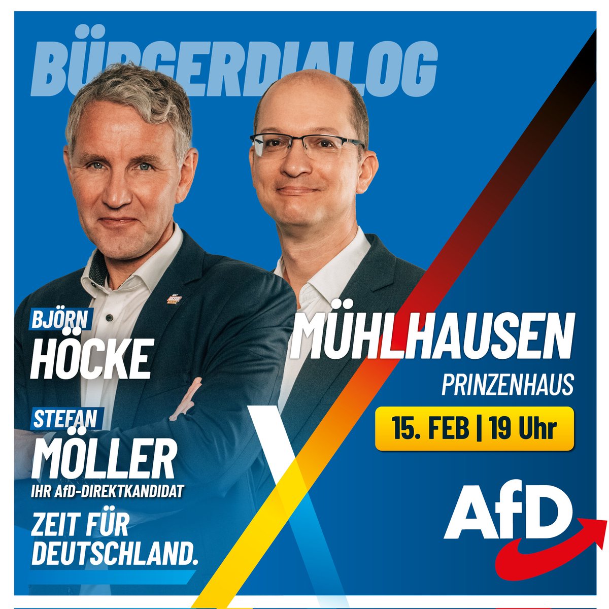 Heute Abend sehen wir uns zum Bürgerdialog der #AfD #Thüringen in Mühlhausen.