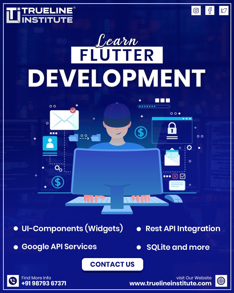 TL_Institute's tweet photo. 🚀 Master Flutter Development with Trueline Institute! 🎯
📞 Call us now: +91 98793 67371
🌐 Visit: https://t.co/uNCGb6KVcP
#flutterdevelopment #flutterdev #mobileappdevelopment #dartlang #restapi #sqlite #fluttercommunity #truelineinstitute #learnflutter #flutterwidgets https://t.co/P9PlKIPGFi