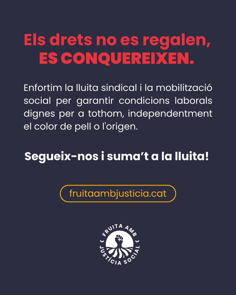 Fruita amb Justícia Social (@destriem_ponent) on Twitter photo L'extrema dreta criminalitza i persegueix les persones migrants per assegurar-se mà d’obra explotable i que el capitalisme segueixi funcionant.
fruitaambjusticia.cat/trump-i-la-cam… L'extrema dreta criminalitza i persegueix les persones migrants per assegurar-se mà d’obra explotable i que el capitalisme segueixi funcionant.
fruitaambjusticia.cat/trump-i-la-cam…