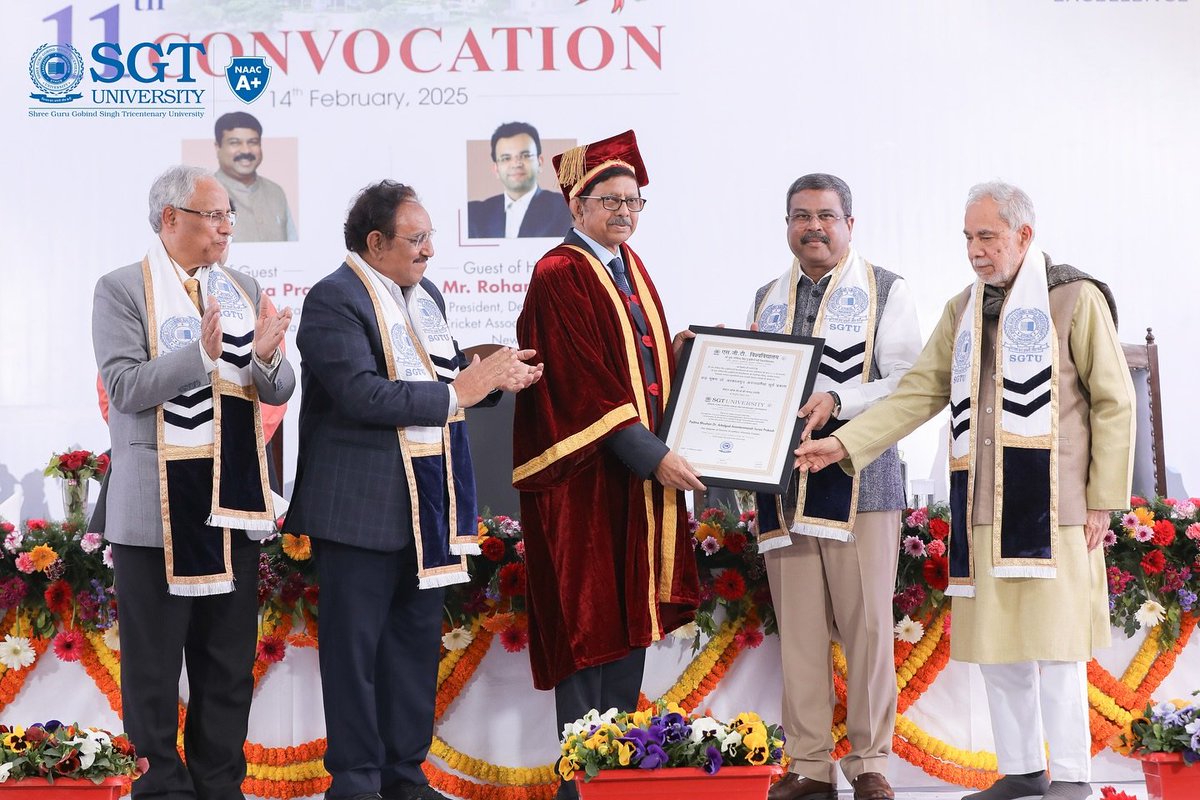 A. Surya Prakash (@mediasurya) on Twitter photo Thank you very much <a href="/SGTUniversity/">SGT UNIVERSITY</a> for conferring the degree of Doctor of Letters-D.Litt (Honoris Causa) on me at the Special Convocation yesterday. I thank <a href="/dpradhanbjp/">Dharmendra Pradhan</a> ji & Ram Bahadur Rai ji, the Chancellor & wish #SGTUniversity the very best
facebook.com/share/p/1BeXwh… Thank you very much <a href="/SGTUniversity/">SGT UNIVERSITY</a> for conferring the degree of Doctor of Letters-D.Litt (Honoris Causa) on me at the Special Convocation yesterday. I thank <a href="/dpradhanbjp/">Dharmendra Pradhan</a> ji & Ram Bahadur Rai ji, the Chancellor & wish #SGTUniversity the very best
facebook.com/share/p/1BeXwh…