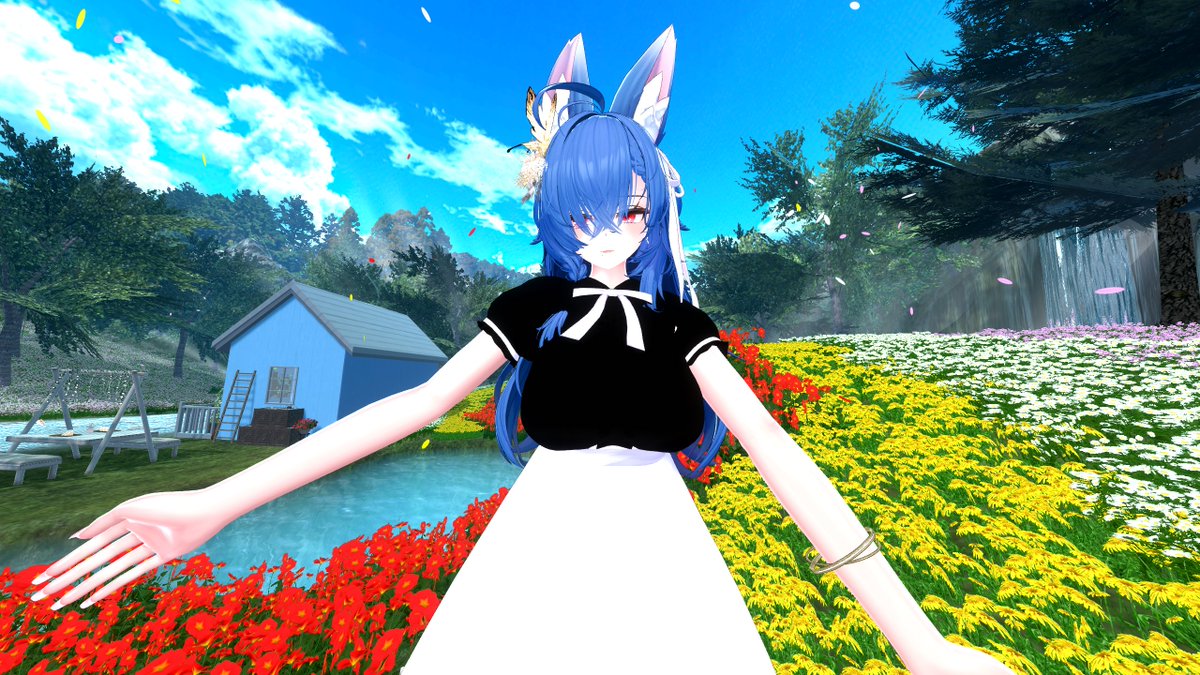 vrc_sein1211's tweet photo. World:約束の花園
 Creator:くろに／Kuroni
 Review:本当に暖かい花畑が広がるワールド
色々と気楽に休めるし、広いからフレンドたちと写真撮って来たらもっと楽しめそうです。

#VRChat_world紹介 
#Ms_Penguins_Shop
#Imeris https://t.co/0Z78E3uoN3
