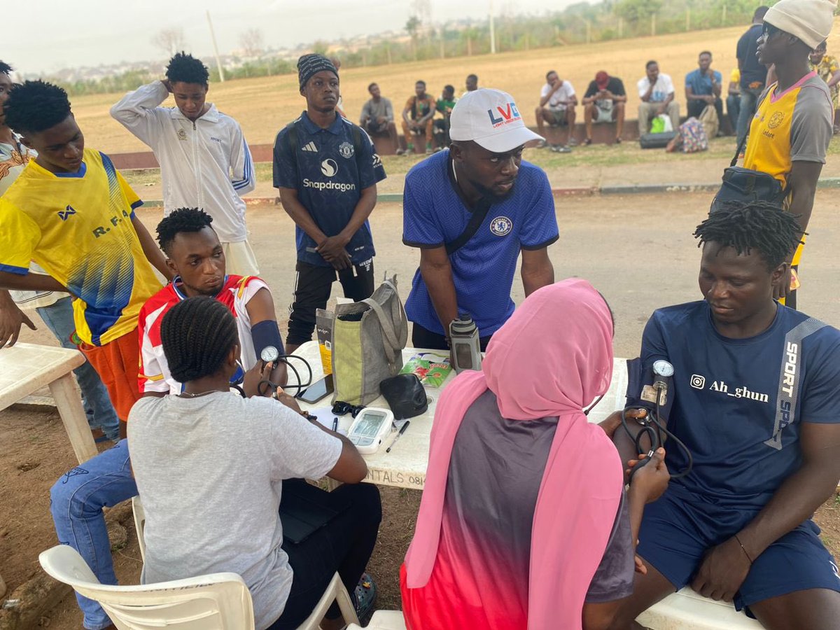 DPundit28's tweet photo. Medical checkups are ongoing...

@LVGsocial 
#LVGFootballTournament 
#lightvisionglobal https://t.co/p2N3wK7SC3