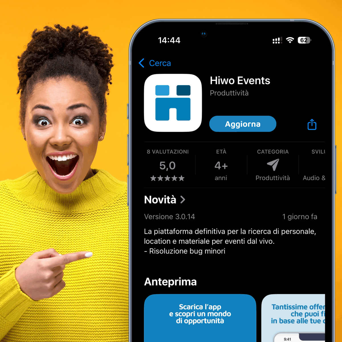 AppHiwo's tweet photo. Scopri Hiwo 3.0.14: l'app che rivoluziona l'organizzazione di eventi! Disponibile in 37 paesi, supporta più lingue e connette aziende con professionisti specializzati senza commissioni. Prova gratuita di 7 giorni e scopri come semplificare la gestione dei tuoi eventi. Scarica ora! https://t.co/CJGiCE4Nvr