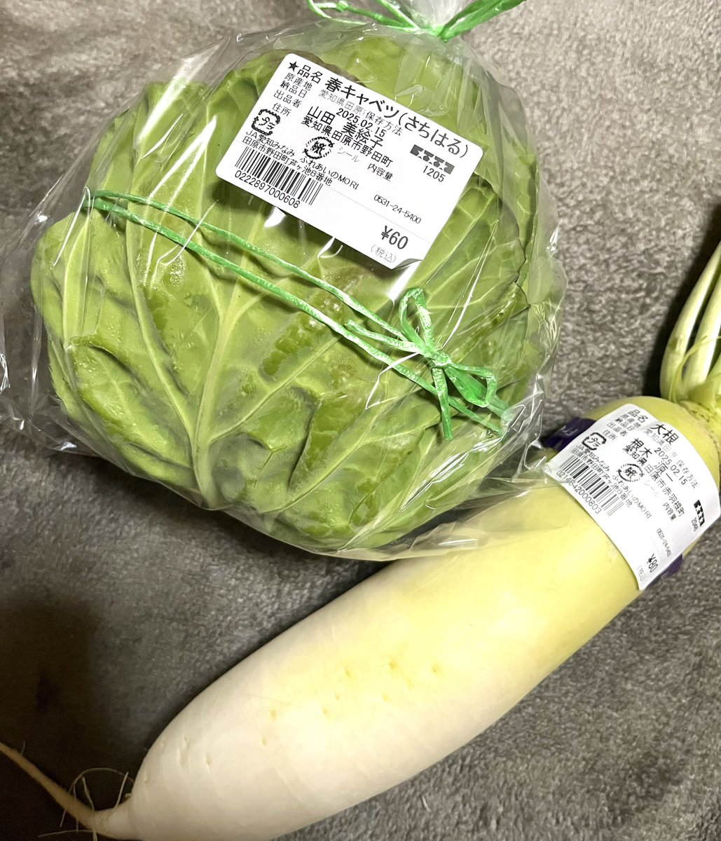 jambo1102's tweet photo. さすが、産地は安い👀
キャベツ60円、大根80円‼️
少し小さめだけど、
普通のも230円前後。
田原迄のガソリン代の方が高い😂 https://t.co/PGWjoopjc8