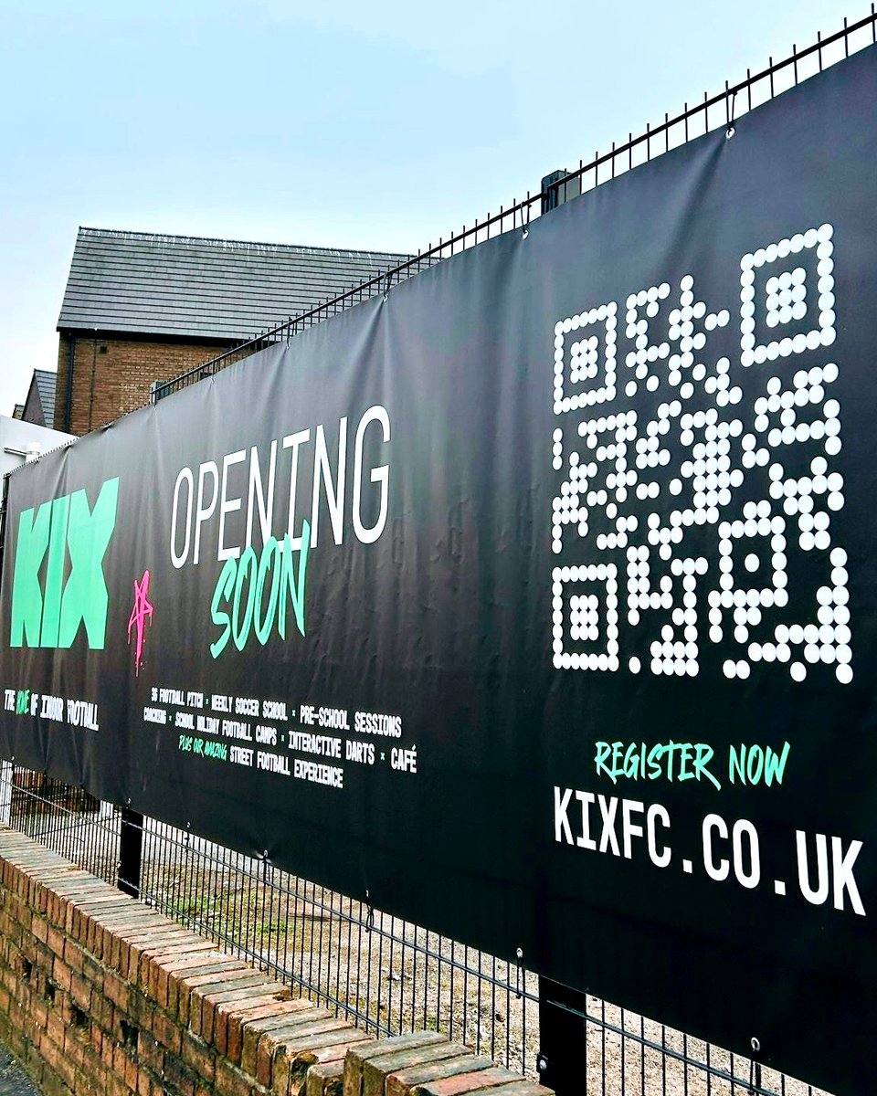 kix_football's tweet photo. Heading to Hanley this weekend? 🚗 Look for our new sign! 👀 

📍 Unit 1 Park Works, Regent Road, Hanley, Stoke-on-Trent

Scan the QR code on-site to register your interest and be first to know when we open! 🙌

⚽️ https://t.co/b1CKauJ2mC https://t.co/JPDE3Hf50L