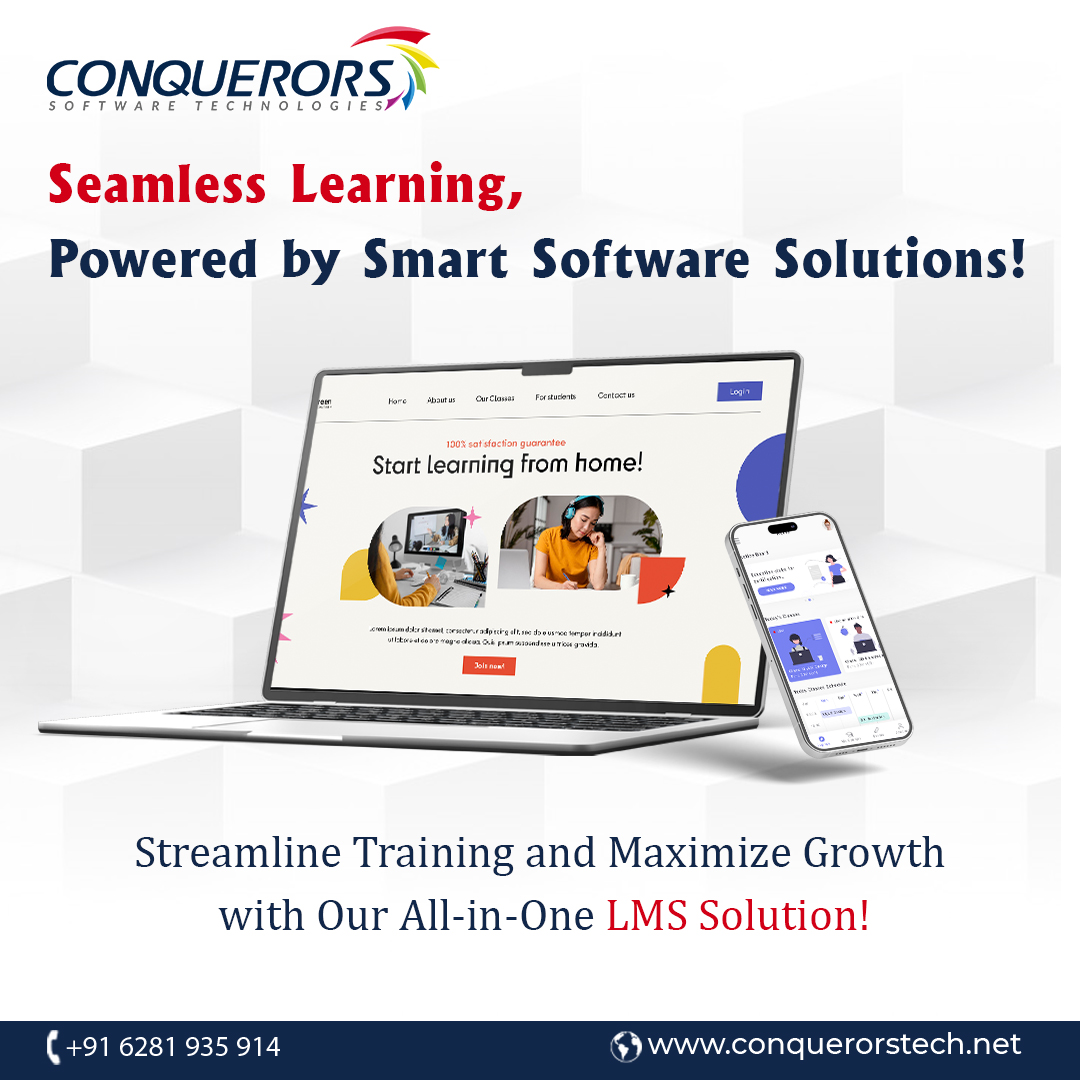 ConquerorsTech's tweet photo. Why settle for the old ways when you can train, teach, and grow with a smarter solution? Our LMS software is designed to make learning effortless, whether you're an educator, trainer, or business leader.

#RevolutionizeLearning #SmartLMS  #conquerorssoftwareTechnologies https://t.co/DKv3QOGco4
