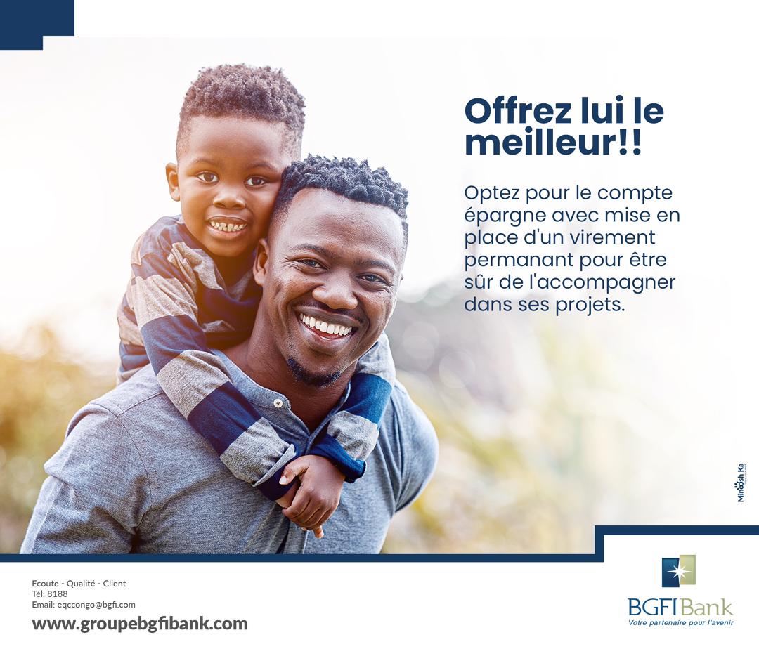 Sécurisez l'avenir de vos enfants en ouvrant un compte épargne pour l'accompagner dans ses projets. 
#BGFIBANK, votre partenaire pour l'avenir
#epargne