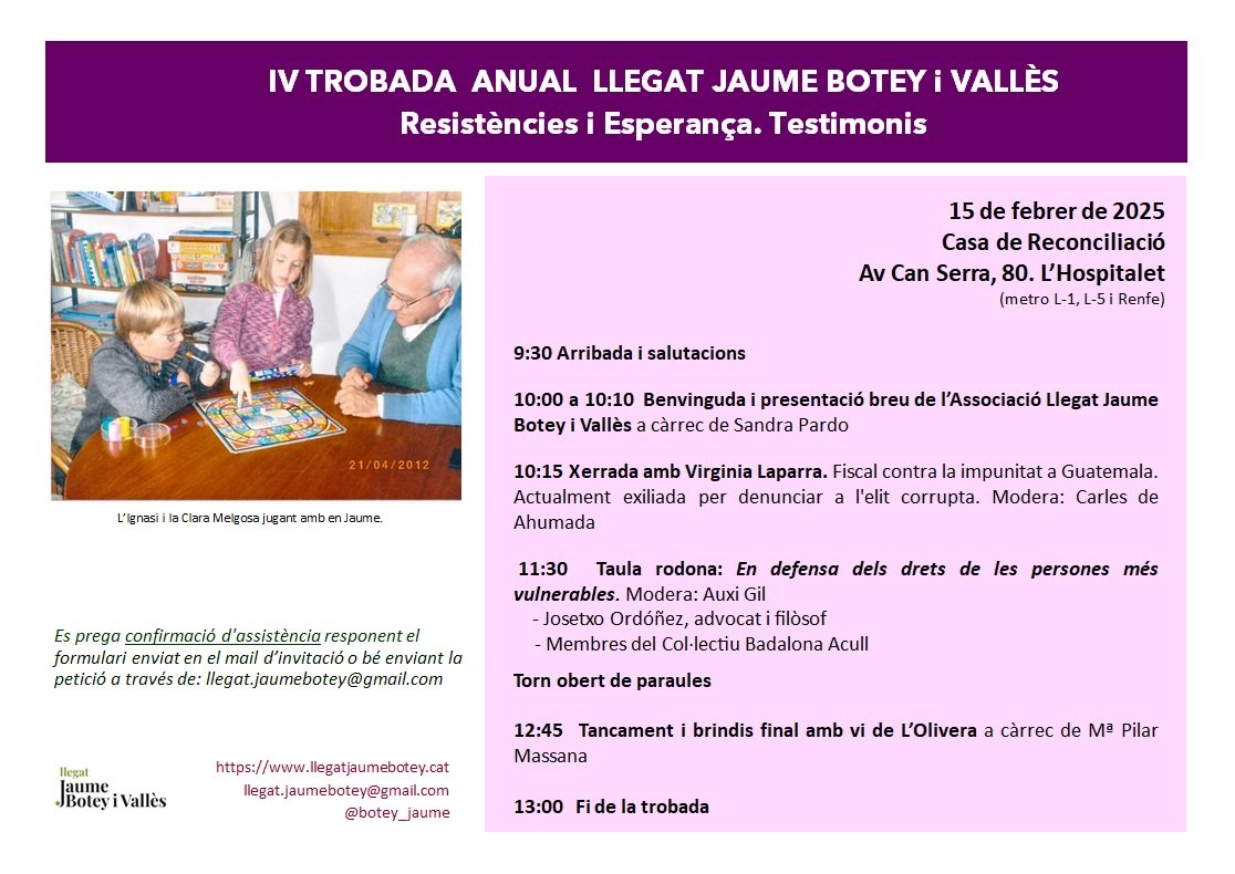 🟢 Comencem la IV Trobada Anual del Llegat del Jaume Botey i Vallès amb la benvinguda de la nostra presidenta <a href="/sandrapardo_g/">sandra pardogonzález</a> qui fa un especial record al nostre sempre estimat i recordat #JaumeBotey, que avui fa set anys que va traspassar.

Amb moltes ganes de compartir.