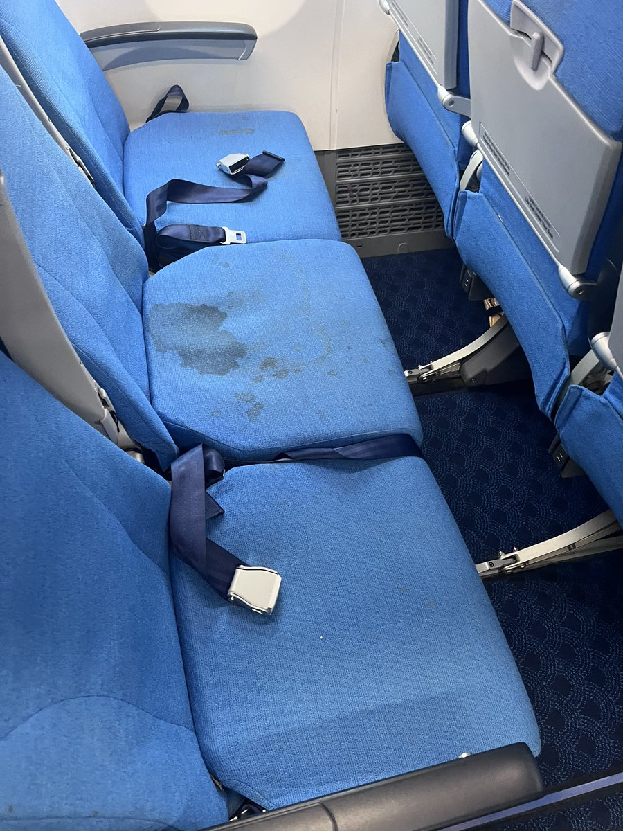 RITZ321's tweet photo. @AirIndiaX the seats of your airplane were so bad, i had to throw my jeans into laundry after landing. Can’t trust your hygiene 

Why so dirty? https://t.co/C1arqLbHDm