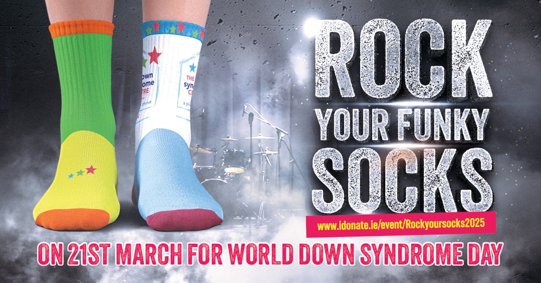 🧦 Rock Your Funky Socks for World Down Syndrome Day! 🧦

On March 21st, we’re calling on preschools, schools, businesses &amp; communities across Cork to join us in raising awareness! 💙💛

Let’s make a difference together for the Down Syndrome community in Cork!

#WDSD