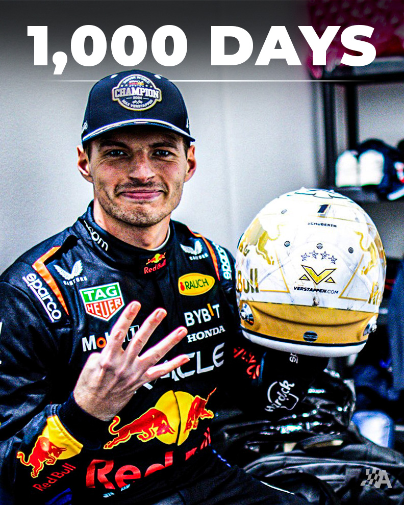 autosport's tweet photo. Max Verstappen has become the first F1 driver in history to lead the drivers championship for 1,000 consecutive days 🗓️🏆 https://t.co/kqCT0hwjjY