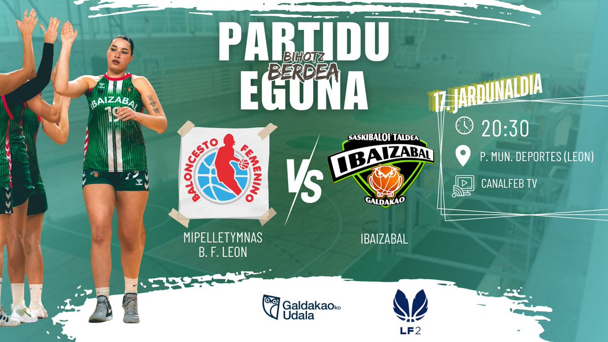 🔥𝙂𝘼𝙈𝙀 𝘿𝘼𝙔🔥

#LF2
1️⃣7️⃣.Jardunaldia
⏰ 20:30
🆚 <a href="/bfemeninoleon/">B.F. León</a>
🏟️ P. Mun. Deportes (León)
📺:canalfeb.tv/live?l=BD98BFE…

🟢 Zergatik ez? Etxetik urrun garaipenak gehitu daitezkelako ere. Goazen!