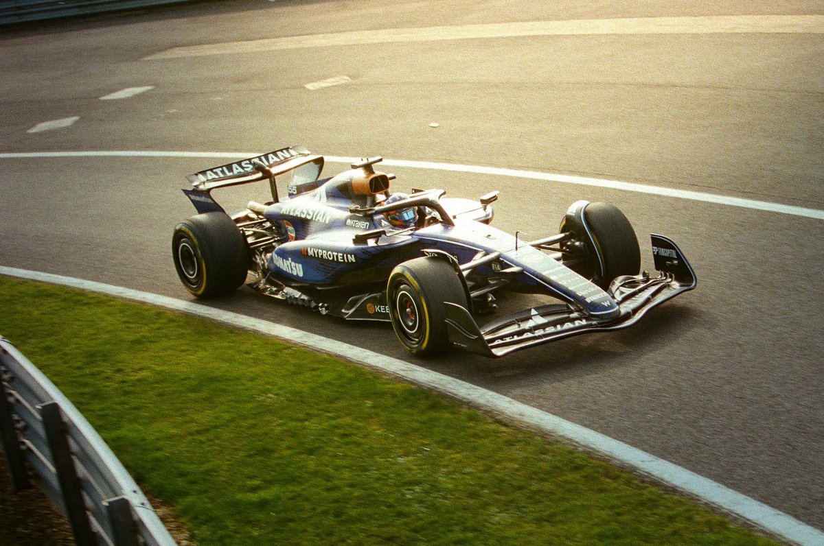 The new <a href="/WilliamsRacing/">Atlassian Williams Racing</a> FW47, shot on 35mm film