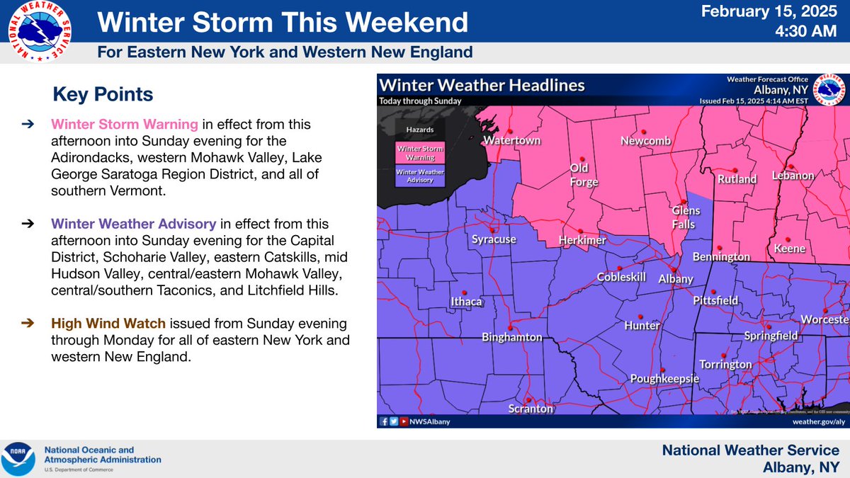 Winter Storm Warning Albany Ny Winter Storm Watch Issued For Parts Of