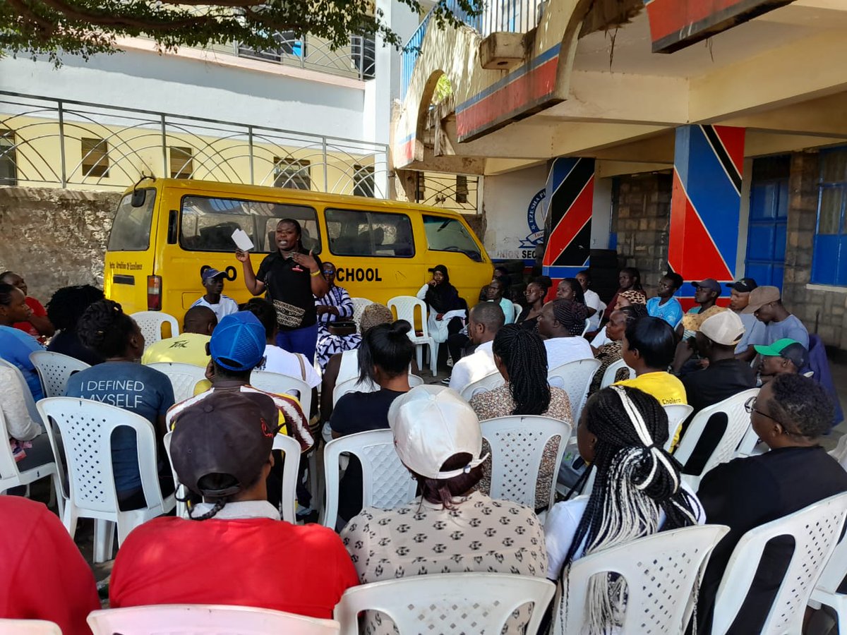 Ongoing Haki Mtaani Dialogue at Ezesha plus complex in Komarock.  We have the opportunity to engage with the community about Gender Roles and it's effects on Gender Based Violence