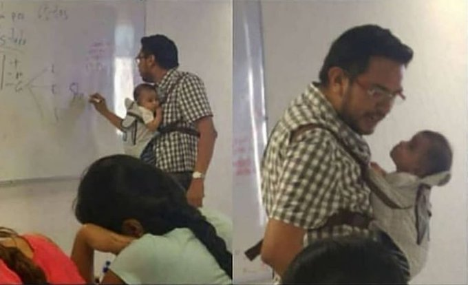 ShoneeKapoor's tweet photo. This was viral a few months back.

His wife died during childbirth. But he has taken the responsibility of taking care of the child and attending college classes simultaneously.

Some say that he is just showing off.
I say he is a #FATHER who is trying his best. https://t.co/IXLzfZWfx7