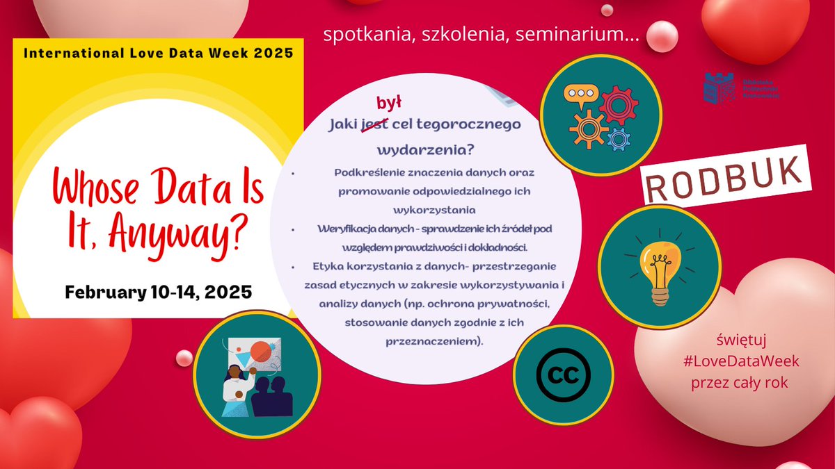 Biblioteka_PK's tweet image. 🔔Jak Wam minął tegoroczny #LoveDataWeek❓Dużo się działo ... Na #PolitechnikaKrakowska konsultacje z #RDM, #DMP i deponowania w #RODUK_PK zapraszamy cały rok🔁 #LoveData25 #DaneBadawcze #ORD #OpenScience