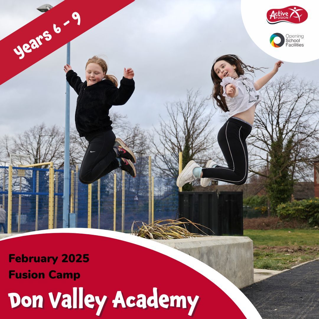 Active Fusion (@active_fusion) on Twitter photo Half-term boredom? Not on our watch! π
Donβt miss out on a week of fun at the Don Valley Academy Fusion Camp!
π Try new sports & activities
π¨ Get creative with arts & crafts
πͺ Stay active & have fun with mates
Grab your free ticket: buff.ly/3JxtQq0
πΈ <a href="/gavinjoynt/">Gavin Joynt</a> Half-term boredom? Not on our watch! π
Donβt miss out on a week of fun at the Don Valley Academy Fusion Camp!
π Try new sports & activities
π¨ Get creative with arts & crafts
πͺ Stay active & have fun with mates
Grab your free ticket: buff.ly/3JxtQq0
πΈ <a href="/gavinjoynt/">Gavin Joynt</a>