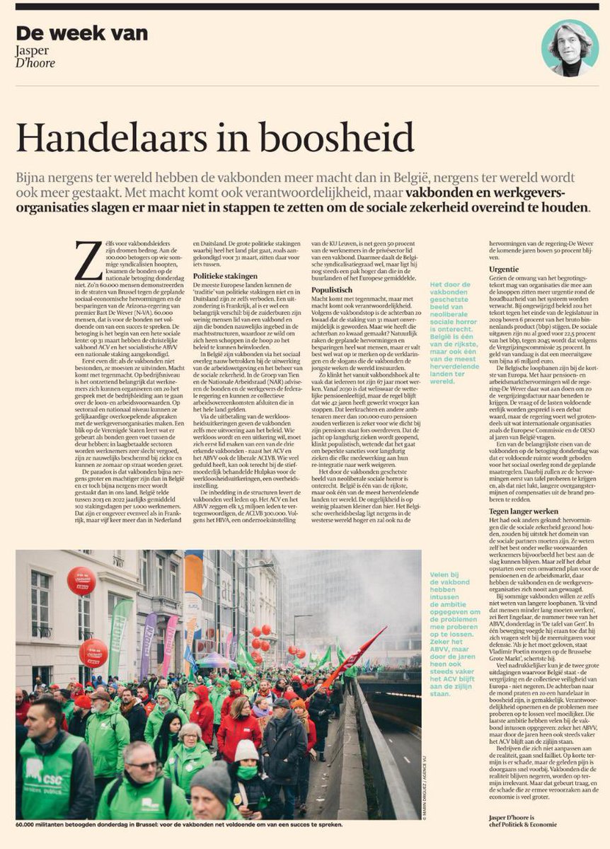 Matthias Diependaele (@mdiependaele) on Twitter photo Vakbonden kwamen vroeger op voor de werkende mens. Vandaag prediken ze inactiviteit en werkloosheid. De tijd dat ze onze welvaart verdedigden, ligt achter ons. Nu brengen ze die in gevaar. <a href="/tijd/">De Tijd</a> Vakbonden kwamen vroeger op voor de werkende mens. Vandaag prediken ze inactiviteit en werkloosheid. De tijd dat ze onze welvaart verdedigden, ligt achter ons. Nu brengen ze die in gevaar. <a href="/tijd/">De Tijd</a>