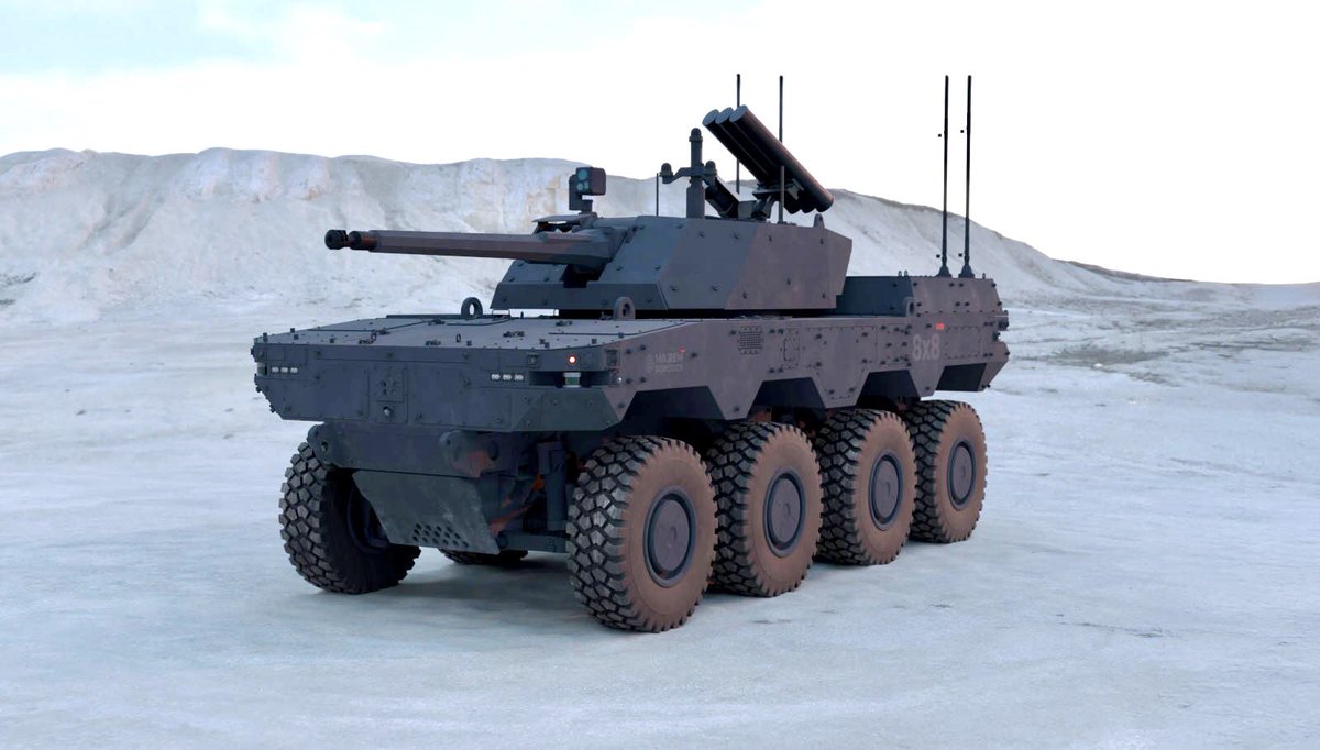 SavunmaTekno's tweet photo. 💢Milrem’den yeni robot savaşçı: HAVOC
Dünyanın önde gelen robotik ve otonom sistem geliştiricisi #Milrem Robotics, #IDEX 2025 fuarında en son ürünü olan HAVOC 8×8 Robotik Muharebe Aracı'nı (RCV) tanıtacak. 📝https://t.co/qKDwE9gcXF https://t.co/liR9Y3z6Lb