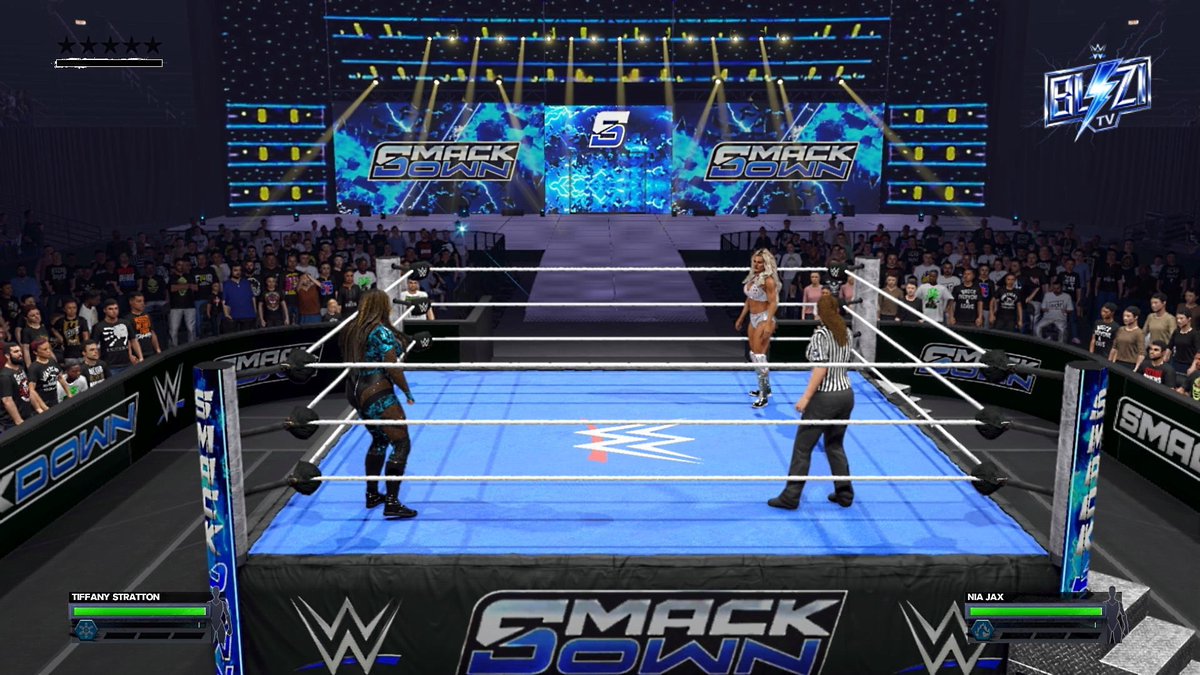 BliziTV's tweet photo. 🚨 NEW UPLOAD ON #WWE2K24 COMMUNITY CREATIONS ! 

✭ #SmackDown ‘25 Updated Arena (MOST ACCURATE)

➡️ Available in « Show » & « Arena » sections ! 

🔎 Search Tags : BliziTV - Smackdown - SmackDown2025

ENJOY ‼️

#WWERaw #RawOnNetflix #WWEonNetflix #WWENXT #WWESpeed #WWE2K25 #WrestleMania
