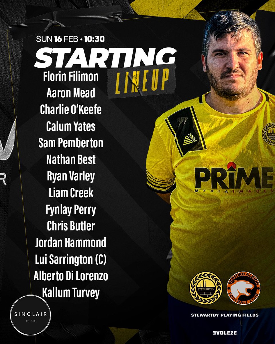 Stewartby’s line up for tomorrows game against Bedford Albion 💪🏻