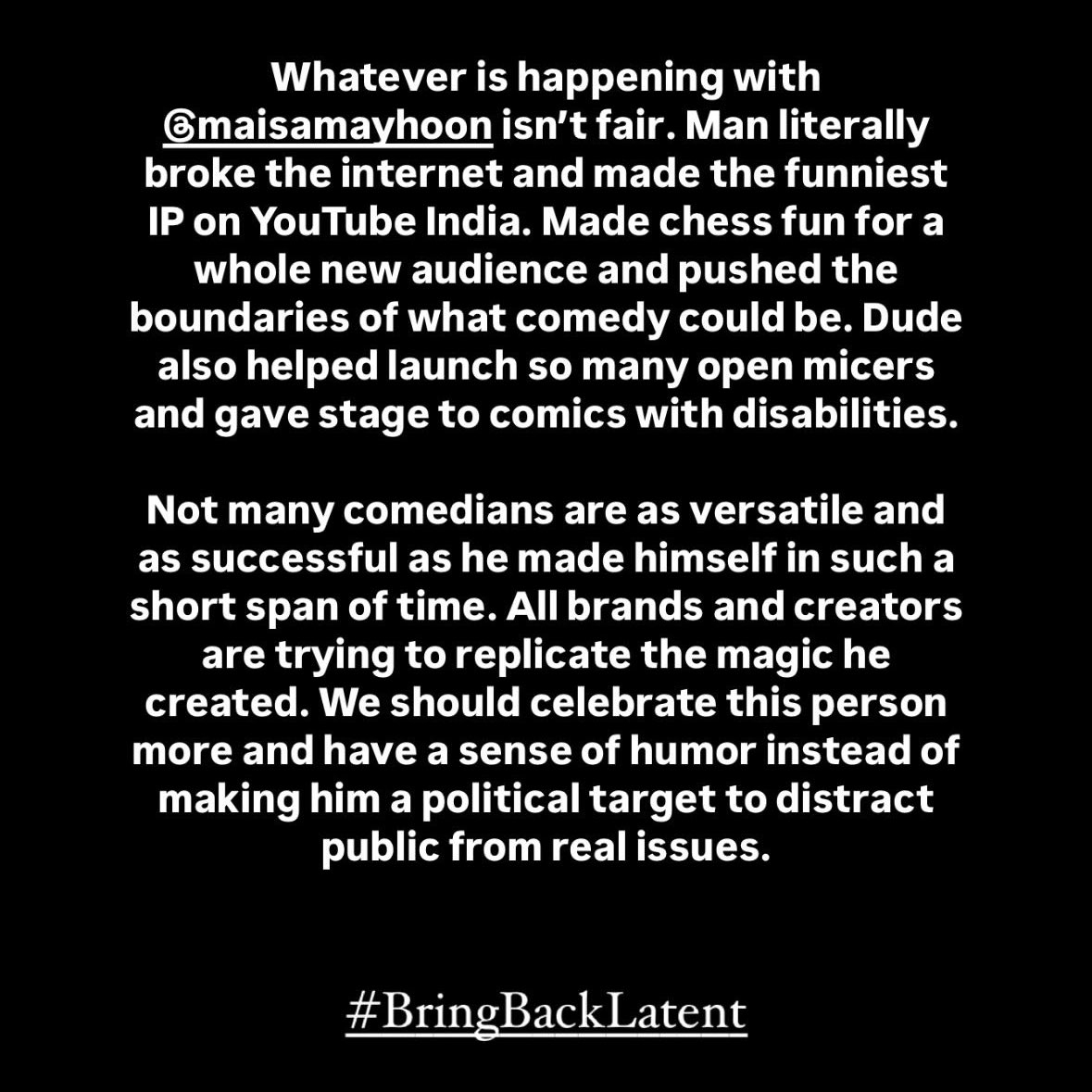 _sumu_k_'s tweet photo. I stand with @ReheSamay 
#bringbacklatent #bringbackIGL https://t.co/FAzjXBYZUs