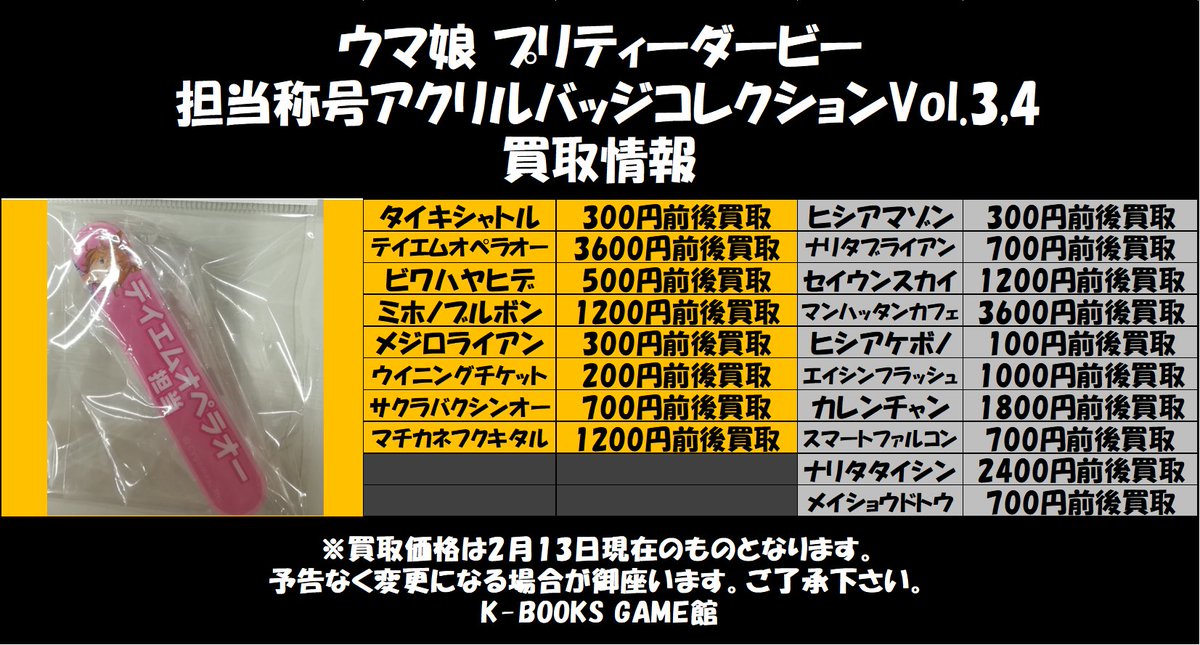 ウマ娘 担当称号アクリルバッジコレクションvol.4 マンハッタンカフェ