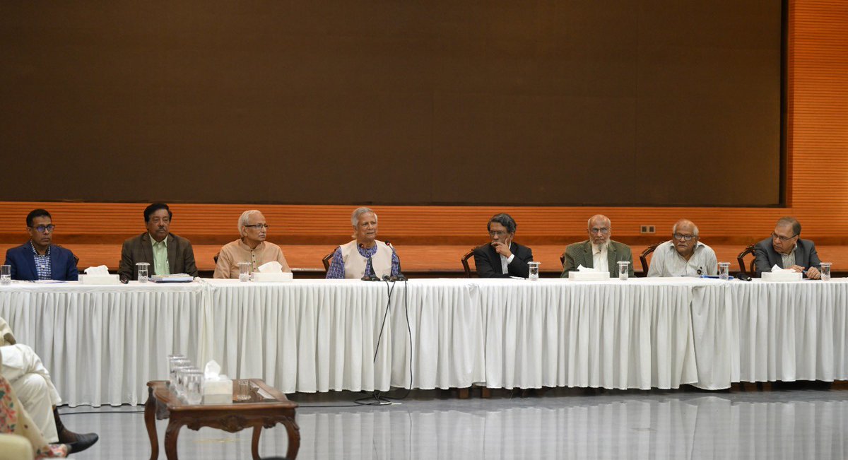 ChiefAdviserGoB's tweet image. Chief Adviser Professor Muhammad Yunus speaks at a meeting of National  Consensus Building Commission with political parties at the Foreign Service Academy on Saturday, February 15, 2025.
#Bangladesh #ChiefAdviser