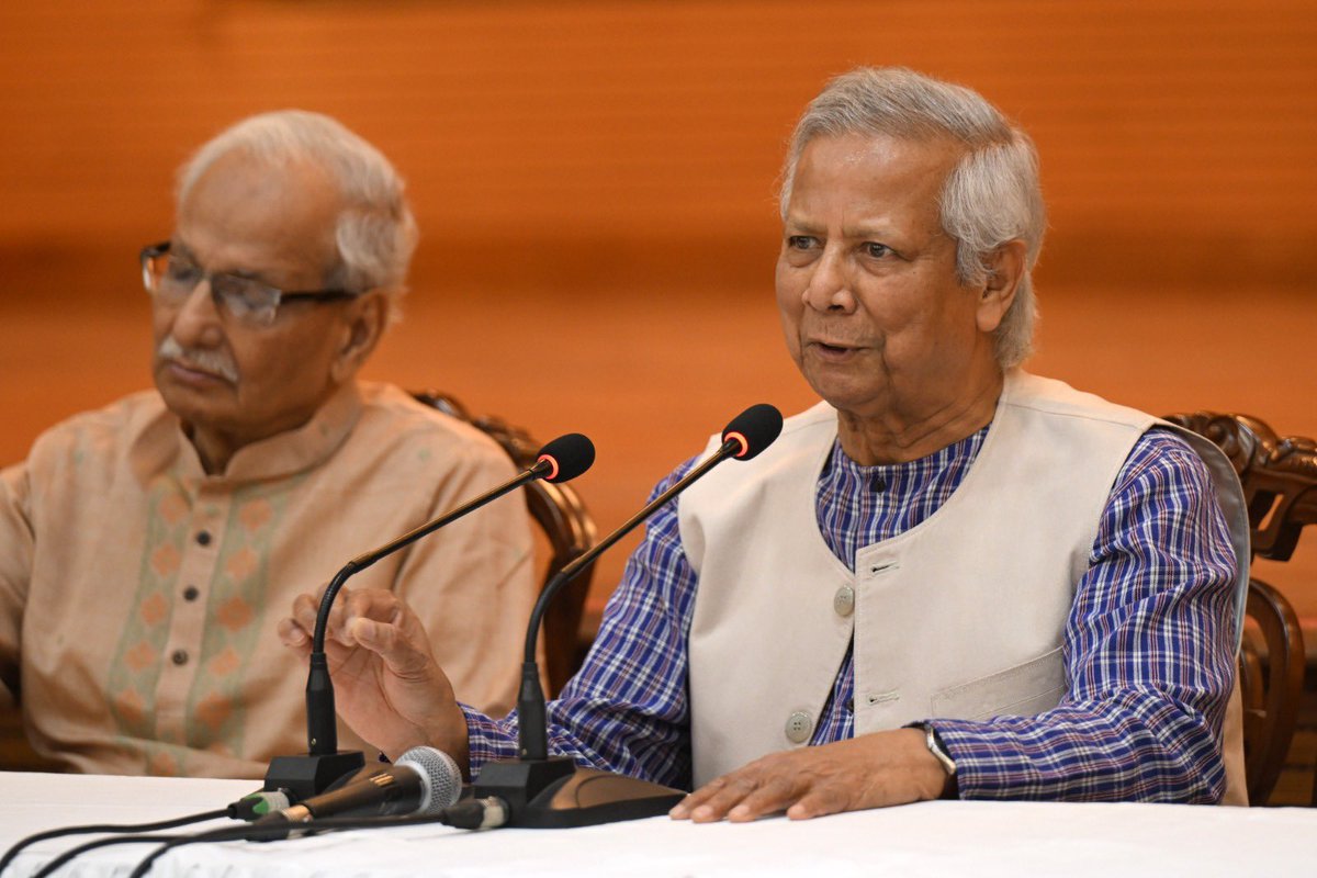 ChiefAdviserGoB's tweet image. Chief Adviser Professor Muhammad Yunus speaks at a meeting of National  Consensus Building Commission with political parties at the Foreign Service Academy on Saturday, February 15, 2025.
#Bangladesh #ChiefAdviser