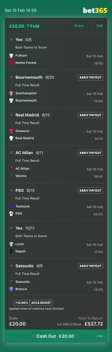 Add To Your Bet Slip - bet365.com/s/r/lXsj

BET 2

7 FOLD 

22/1