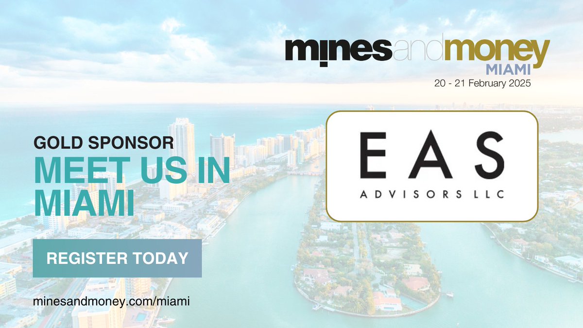 We’re thrilled to announce EAS Advisors, LLC as a Gold Sponsor for Mines and Money Miami! 🎉

EAS Advisors is a New York-based boutique corporate advisory firm specializing in the natural resource and commodity sectors. With deep industry knowledge, capital markets expertise, and