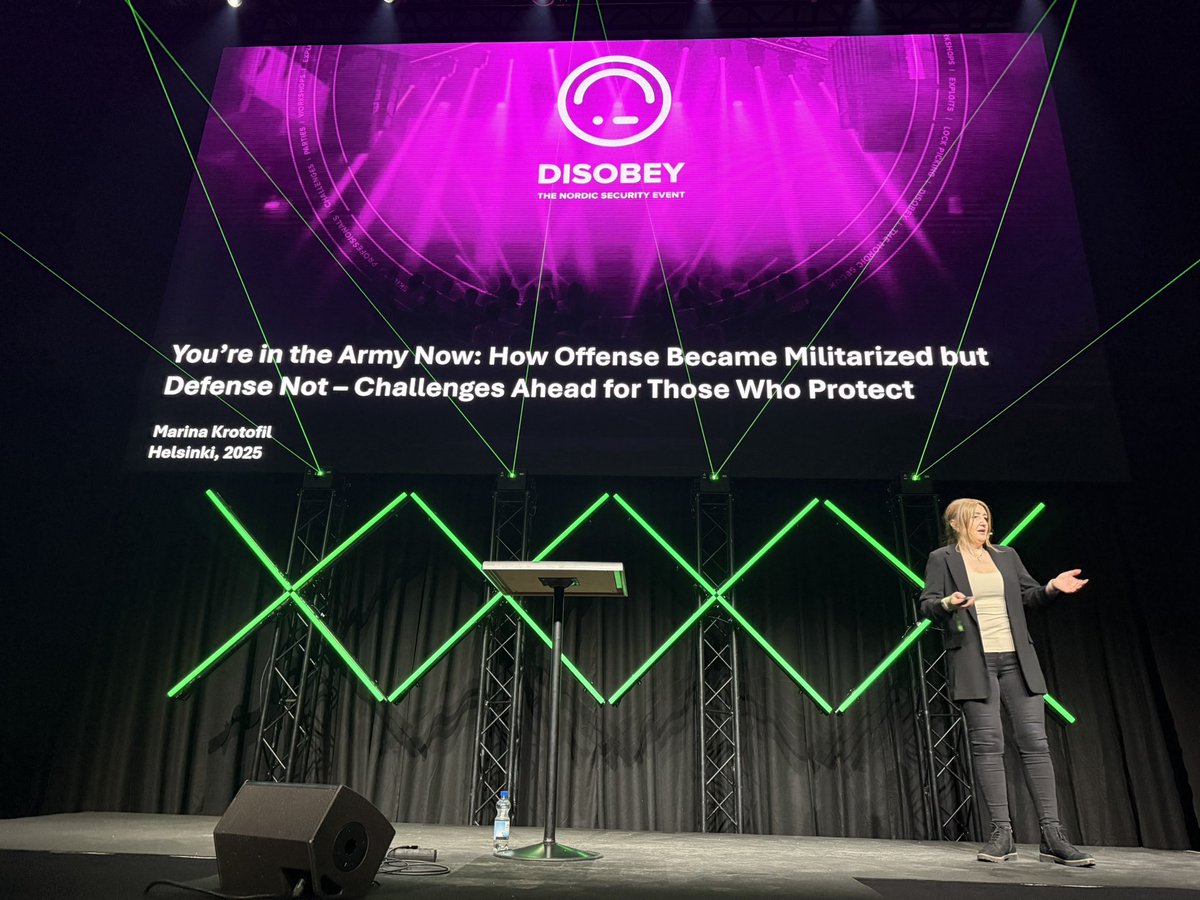 Second day keynote by <a href="/Marmusha/">Marina Krotofil 🇺🇦🌻</a> <a href="/Disobey_fi/">Disobey</a> #disobey2025