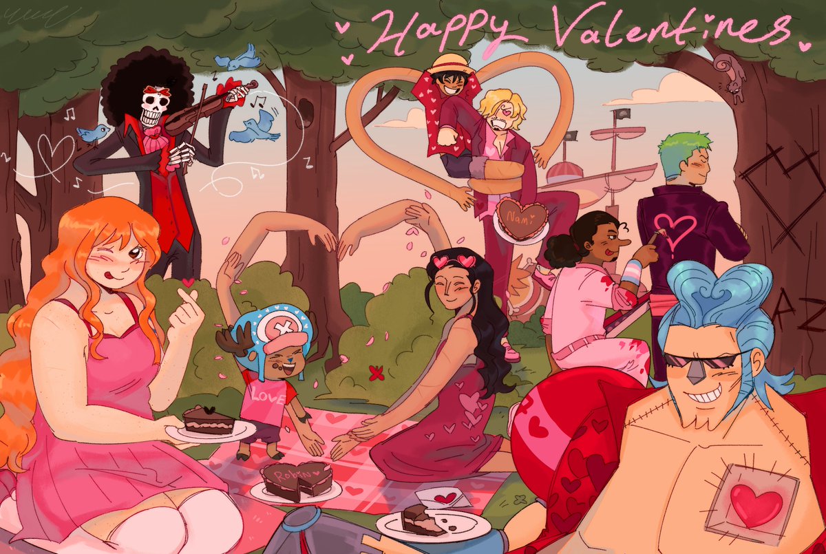 yazmnzbb's tweet image. Happy (not late) Valentines from the strawhats!! #ONEPIECE #ValentinesDay