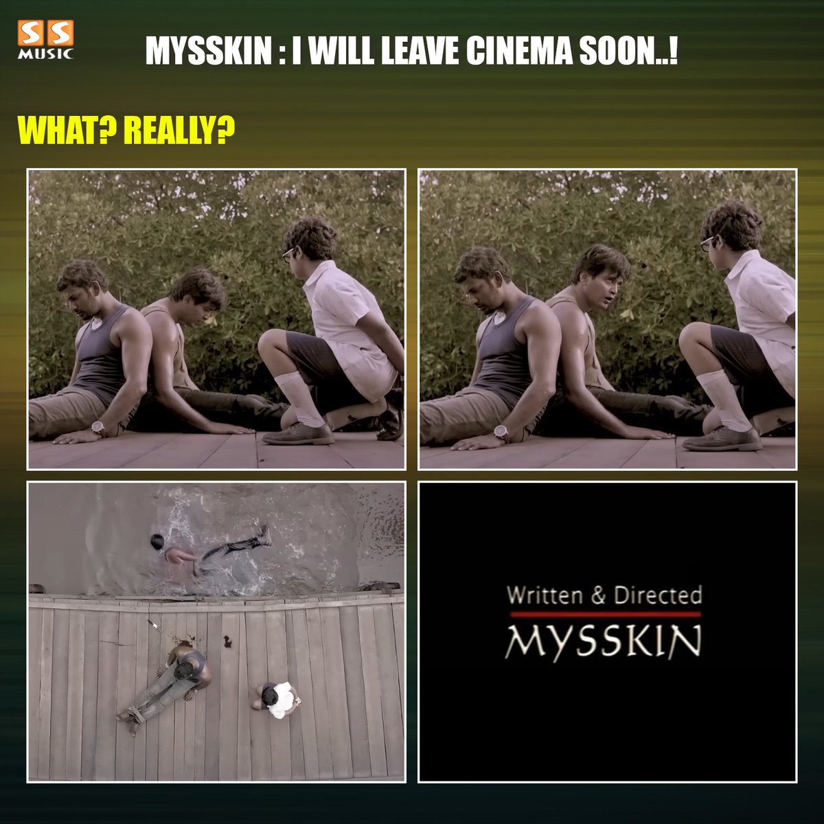 SSMusicTweet's tweet photo. மனிதனை நசுக்காதீர்கள் மனிதர்களே..! 🎬
.
@DirectorMysskin #Mysskin #DirectorMysskin #Dragon #DragonPreReleaseEvent #Pisasu2 #Train #Anjathe #Pisasu #Thupparivalan #Psycho #SSMusic https://t.co/aepFrYOS6w