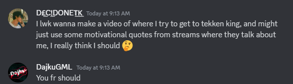 TheRealDecidone's tweet photo. Help me make this a reality folks! (RETURN OF DECIDONE - THE CLIMB TO TEKKEN KING) https://t.co/cEOJJZFVpT