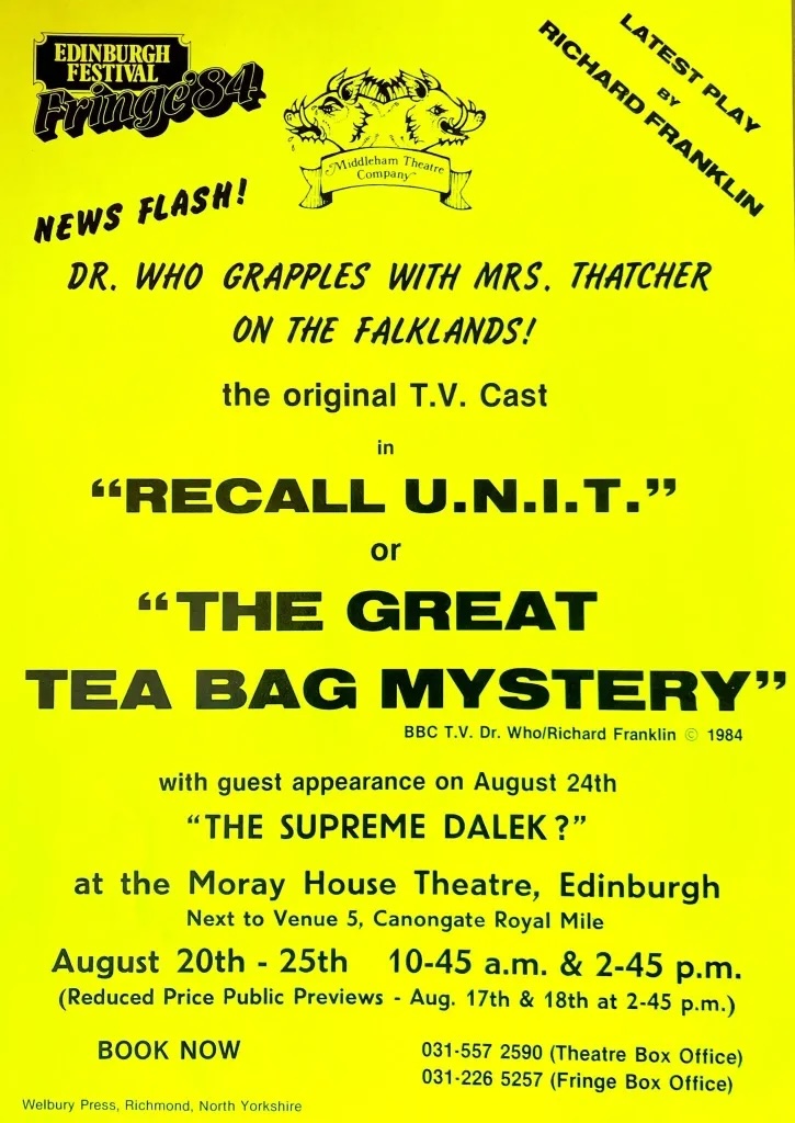 OUT NOW! Celebrating 5 years of  <a href="/Toohotfor_TV/">ToohotforTV</a>
Mark Donaldson
<a href="/docoho/">Joey</a>
<a href="/mikeysmithuk/">Mikey Smith</a>
<a href="/Lost_Gallifrey/">Luke Molloy - Lost on Gallifrey</a>
Jackson Rees 
Lee &amp; Cam of <a href="/thepolisbox/">The Polis Box : Live!</a>
&amp; me
 ....in a "dramatic" reading of Richard Franklin's Fringe hit 'Recall UNIT: The Great Tea-Bag Mystery'.

buzzsprout.com/864883/episode…